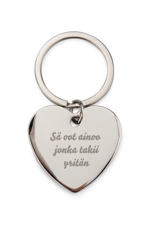 Sä oot ainoo jonka takii yritän avaimenperä