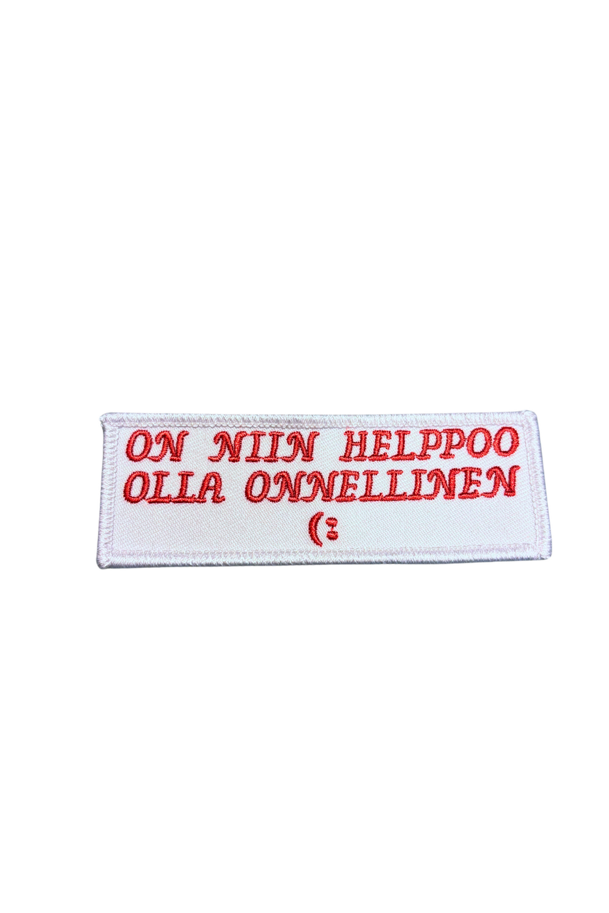 On niin helppoo olla onnellinen kangasmerkki valkoinen