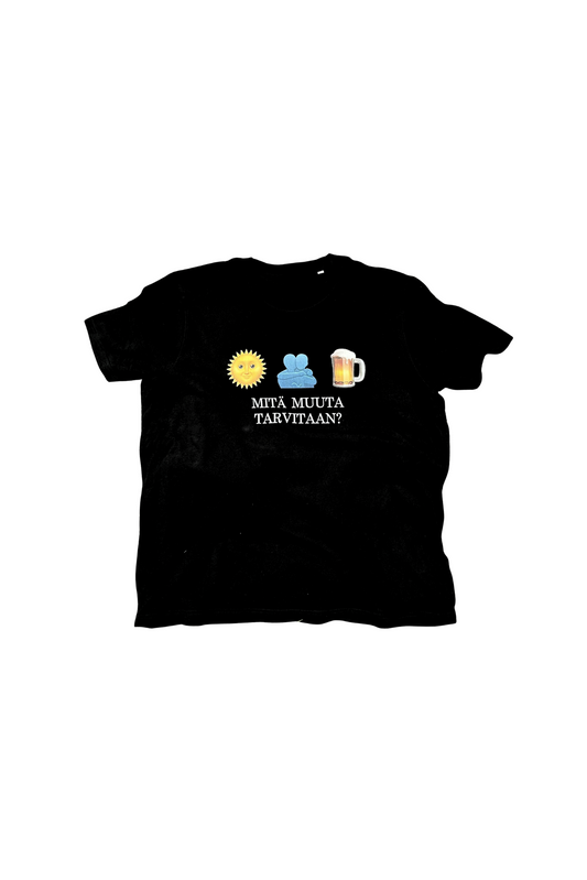 Aurinko, ystävä ja kaljaa t-paita