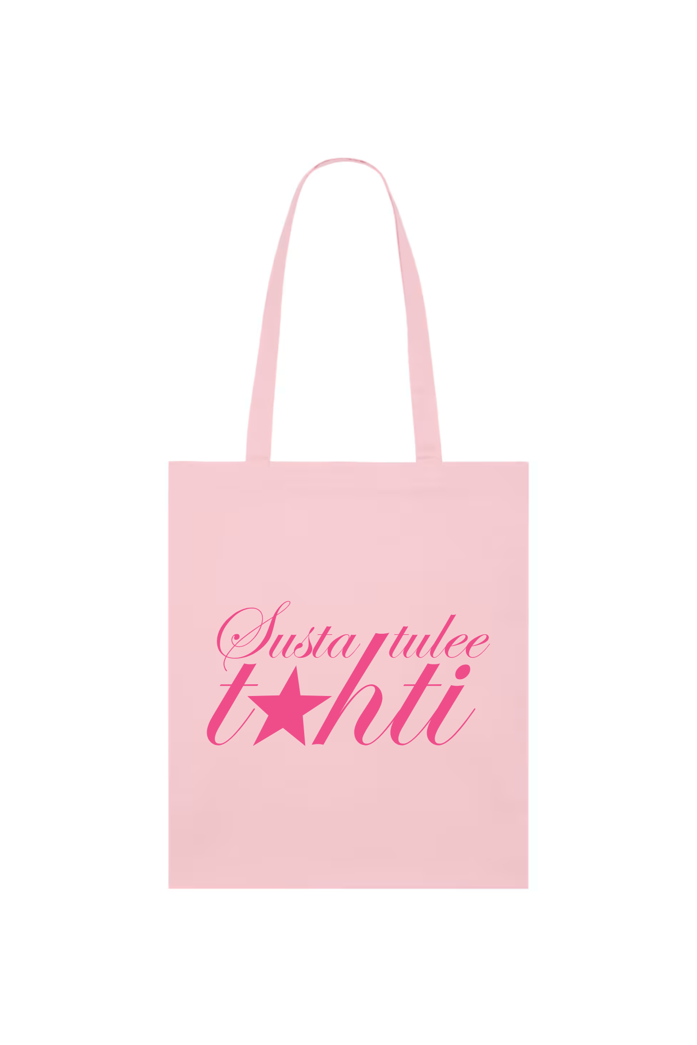Susta tulee tähti kangaskassi vaaleanpunainen