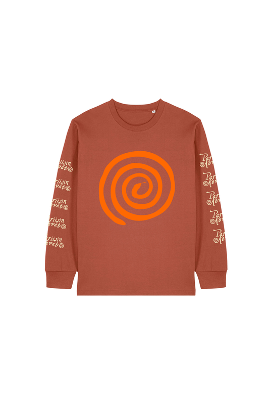 Spiraali longsleeve ruskea
