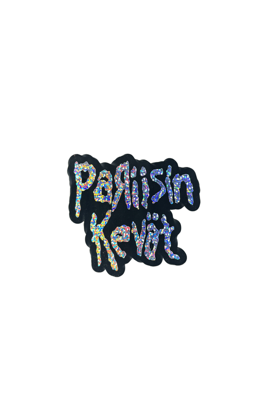 Pariisin Kevät tarra musta glitter