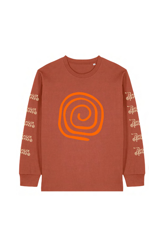 Spiraali longsleeve ruskea