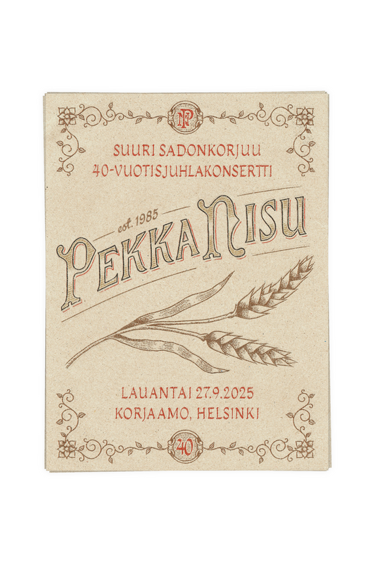 Suuri sadonkorjuu - 40v-juhlakonsertti juliste A3 / ENNAKKOTILAUS