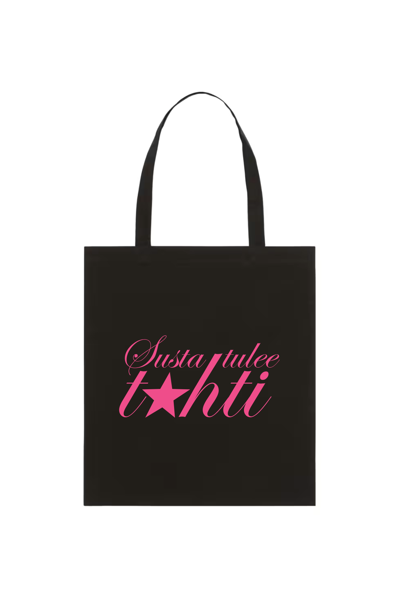 Susta tulee tähti kangaskassi musta